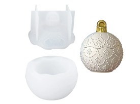 Molde silicona esfera Navidad con tapa decorada 